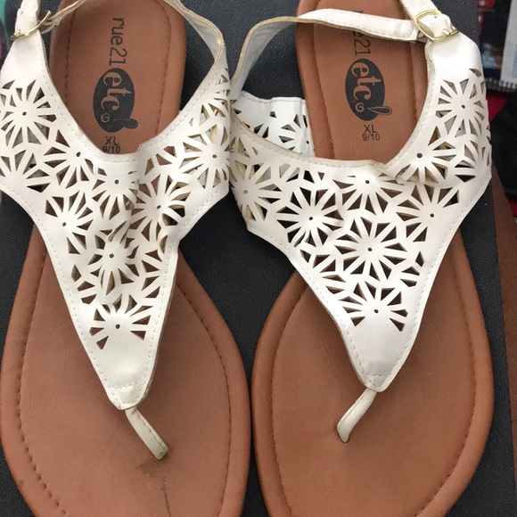 Rue21 Shoes - White And Brown geometric sandals